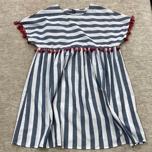 Shein White & Blue Striped Dress